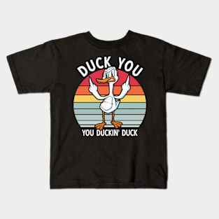 Duck Middle Finger Kids T-Shirt